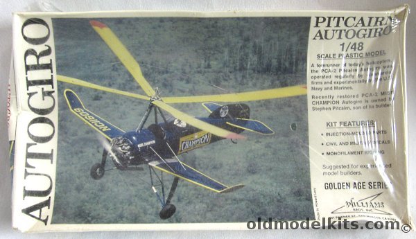 Williams Brothers 1/72 Pitcairn Autogiro PCA-2 or Navy XOP-1(Autogyro) - US Navy and Miss Champion, 48-161 plastic model kit